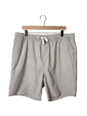 Tenth + Ocean Linen Washable Linen Shorts Frappe Grey Brown Men's Size XXL